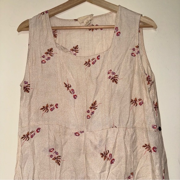 Women’s Vintage April Cornell Tan Cream Soft Floral Tank Top Maxi Dress Size: S - Picture 3 of 16